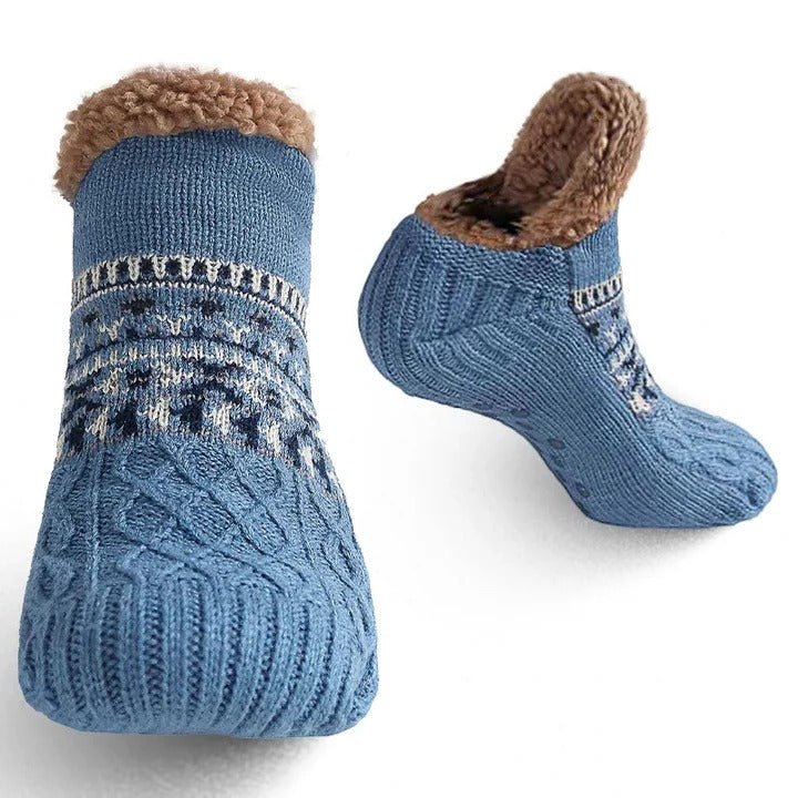 Snowflake Pattern Thermal Winter Socks – Knit Christmas Floor Socks