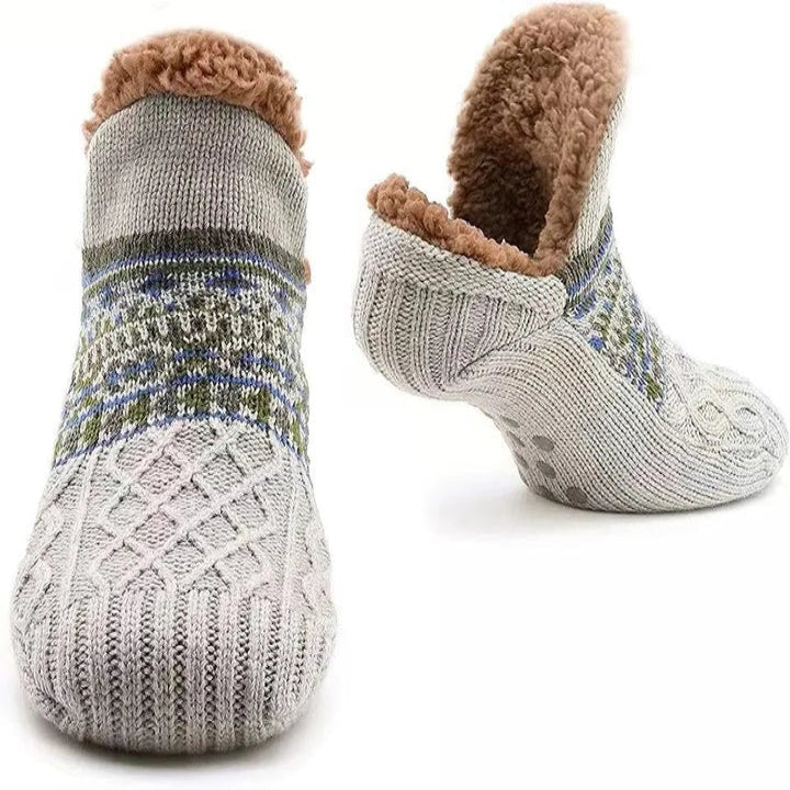Snowflake Pattern Thermal Winter Socks – Knit Christmas Floor Socks