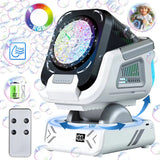 LED Bubble Blower with Rotating Base - Colorful Light-Up Bubble Machine for Kids