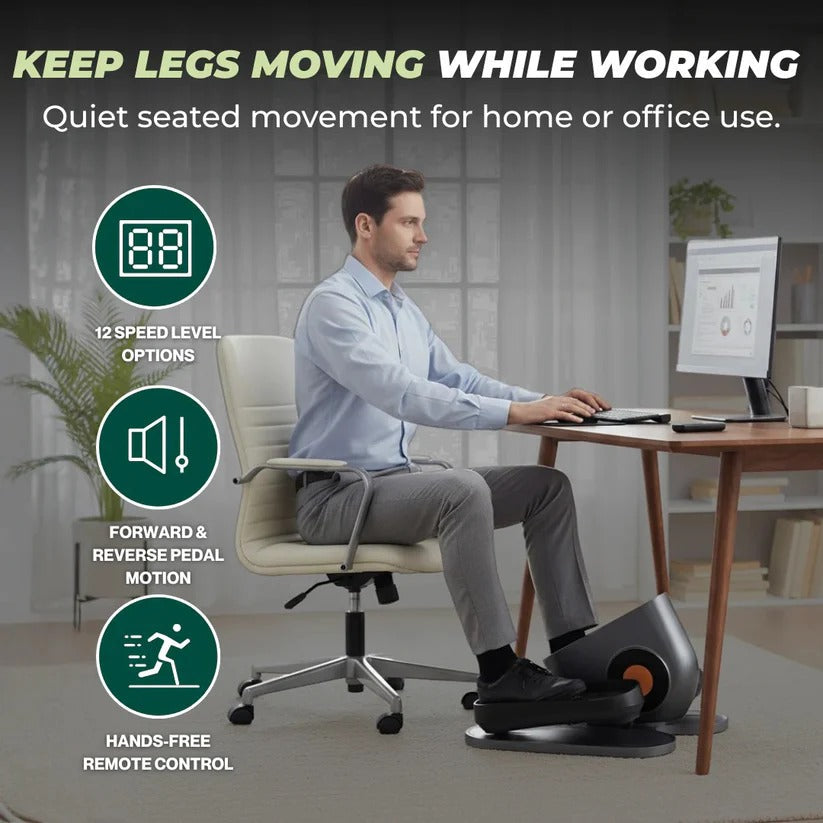 Under Desk Pedal Exerciser – Compact Design, LCD Display & Remote Control