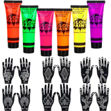 Soccer Ball UV Glow Body Paint Set Neon Face