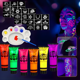 Soccer Ball UV Glow Body Paint Set Neon Face