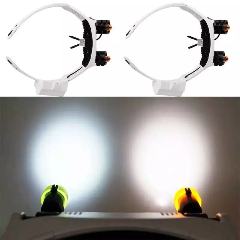 Head-Mounted Magnifier – LED Light, 4 Lenses (10x-25x) & Hands-Free Headband