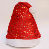 Santa Claus LED Light-Up Christmas Hat - Festive Holiday Headwear for Christmas Parties & Celebrations