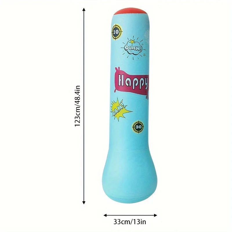 Inflatable Kids Punching Bag – 120cm, PU Leather & Includes Boxing Gloves