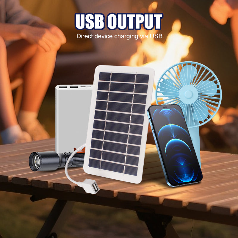 Portable Solar Panel – 2W 5V, USB Output, Foldable for Camping & Emergency