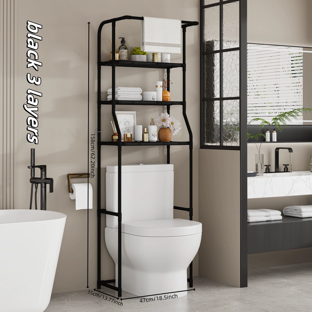 Over-Toilet Storage Shelf – 3-Tier, 47×35×158 cm & Waterproof Steel