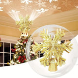 LED Snowflake Projector Christmas Tree Topper Lights – Festive Holiday Decoration