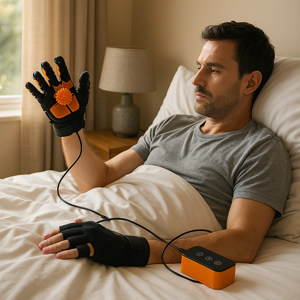 Hand Rehabilitation Trainer Glove – Pneumatic Finger Exercise, 5 Force Levels & 2400mAh Rechargeable