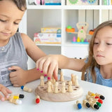 Enhanced Product Title: "Holz-Gedächtnisspiel für Kinder ab 3 Jahren – Mit bunten Farbsteckern und Würfel für spielerisches Lernen" 

This title is optimized for Google Shopping by including relevant keywords and providing a clear description of the produ