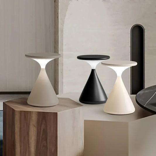 Table Lamp – Wireless, Rechargeable & Hourglass Design