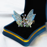 Butterfly Hair Clips – Women's, Moving Wings, Rhinestone Sparkle & 8-Pack