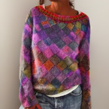 Mirabelle Colorful Loose Knit Sweater - Trendy & Comfortable Pullover for Women