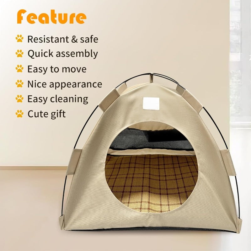 Foldable Cat & Small Dog Tent – Enclosed Retreat, Soft Lining & Collapsible Design