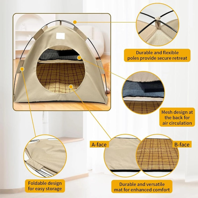 Foldable Cat & Small Dog Tent – Enclosed Retreat, Soft Lining & Collapsible Design