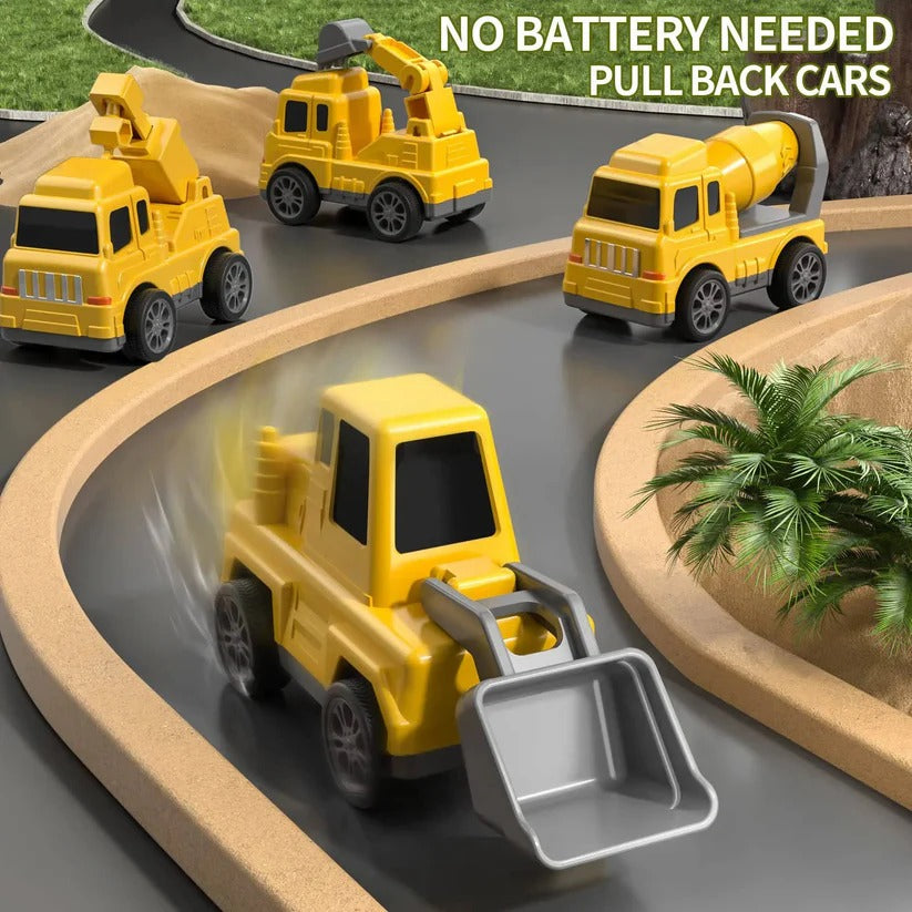 Construction Truck Toy Set – 5-Piece Playset, Carrier Truck & Loading Ramp