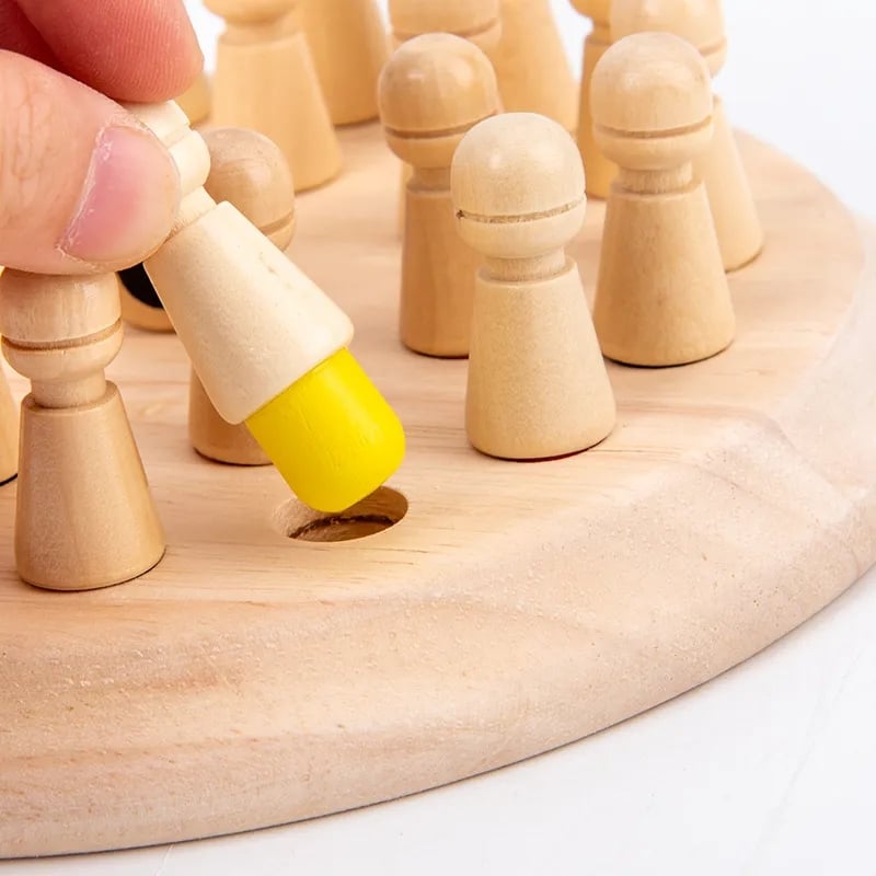 Enhanced Product Title: "Holz-Gedächtnisspiel für Kinder ab 3 Jahren – Mit bunten Farbsteckern und Würfel für spielerisches Lernen" 

This title is optimized for Google Shopping by including relevant keywords and providing a clear description of the produ