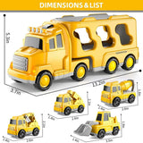 Construction Truck Toy Set – 5-Piece Playset, Carrier Truck & Loading Ramp