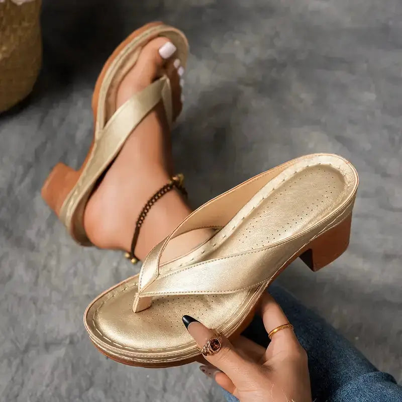 Women's Orthopedic Slippers – Platform Heel & Crisscross Straps