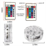 Submersible LED Pool Lights – IP68 Waterproof, 16 RGB Colors, Remote, 3-Pack