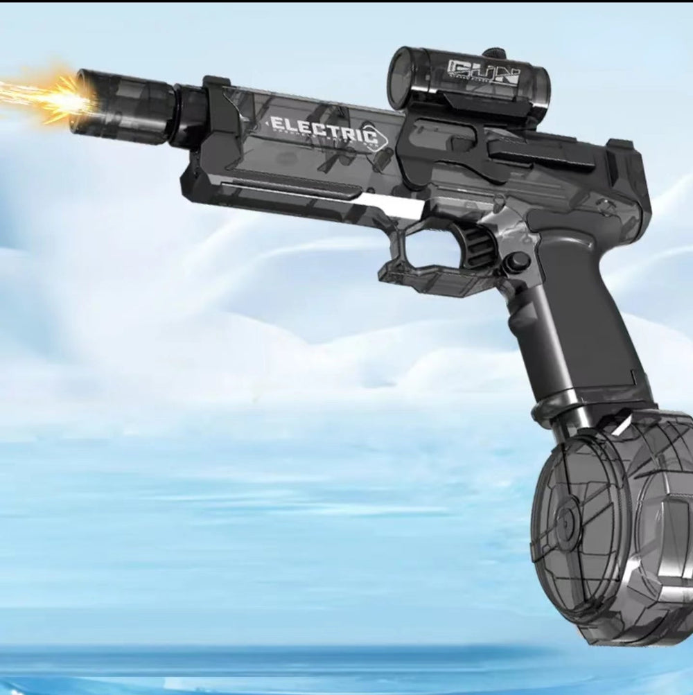 LED Water Gun with Silencer – USB Rechargeable, Removable Tank & Long Range