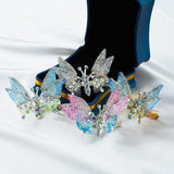 Butterfly Hair Clips – Women's, Moving Wings, Rhinestone Sparkle & 8-Pack