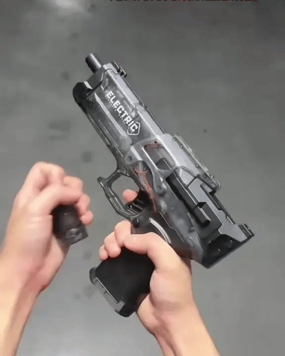 LED Water Gun with Silencer – USB Rechargeable, Removable Tank & Long Range