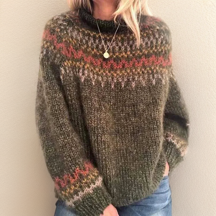 Pedrini Retro Rollkragenpullover für Damen – Stylischer Pullover im Vintage-Look