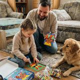 Pom-Pom Animal Craft Kit – 600 Pompoms, 12 Animal Cards & Placement Tool