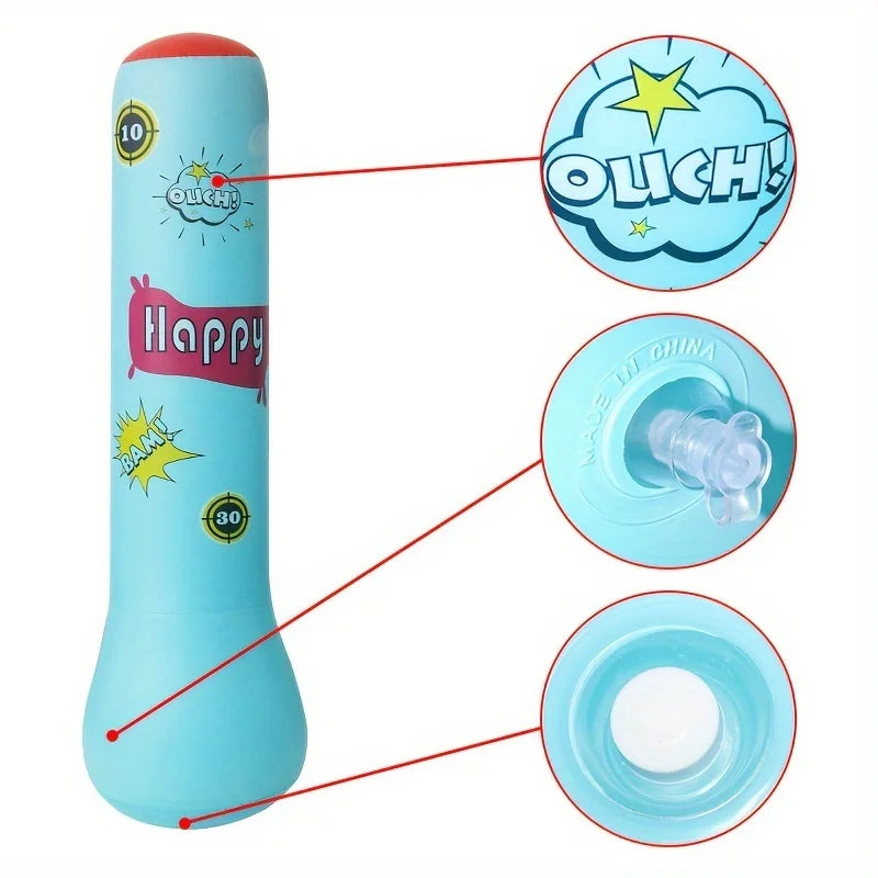 Inflatable Kids Punching Bag – 120cm, PU Leather & Includes Boxing Gloves