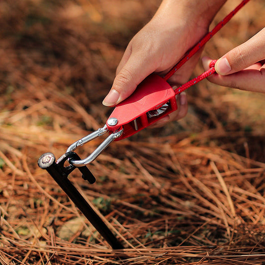Adjustable Tent Guy Lines – 4-Pack, Reflective, Roller Buckle & Carabiner