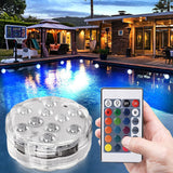 Submersible LED Pool Lights – IP68 Waterproof, 16 RGB Colors, Remote, 3-Pack