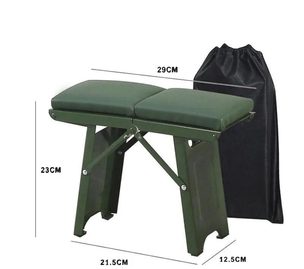 Folding Outdoor Stool with Cushion – Aluminum, Holds 120kg, 1.2kg, Weatherproof