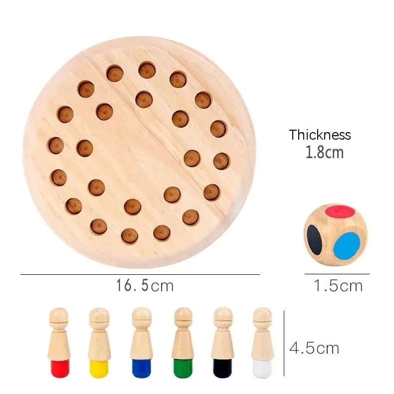 Enhanced Product Title: "Holz-Gedächtnisspiel für Kinder ab 3 Jahren – Mit bunten Farbsteckern und Würfel für spielerisches Lernen" 

This title is optimized for Google Shopping by including relevant keywords and providing a clear description of the produ