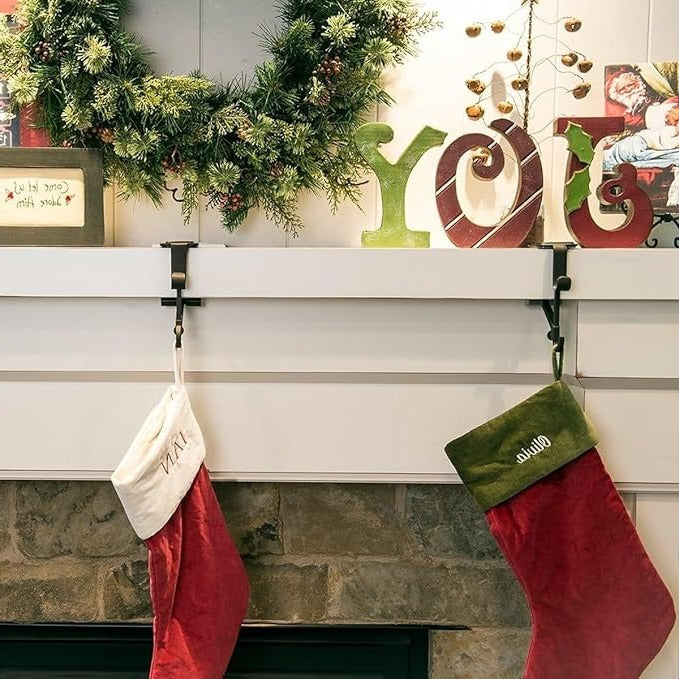 Garland Christmas Stocking Holders for Mantel - Elegant and Sturdy Holiday Decor