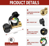 Propane Tank Gas Gauge – Level Indicator, Leak Detector, QCC Type 1 for BBQ & Camping