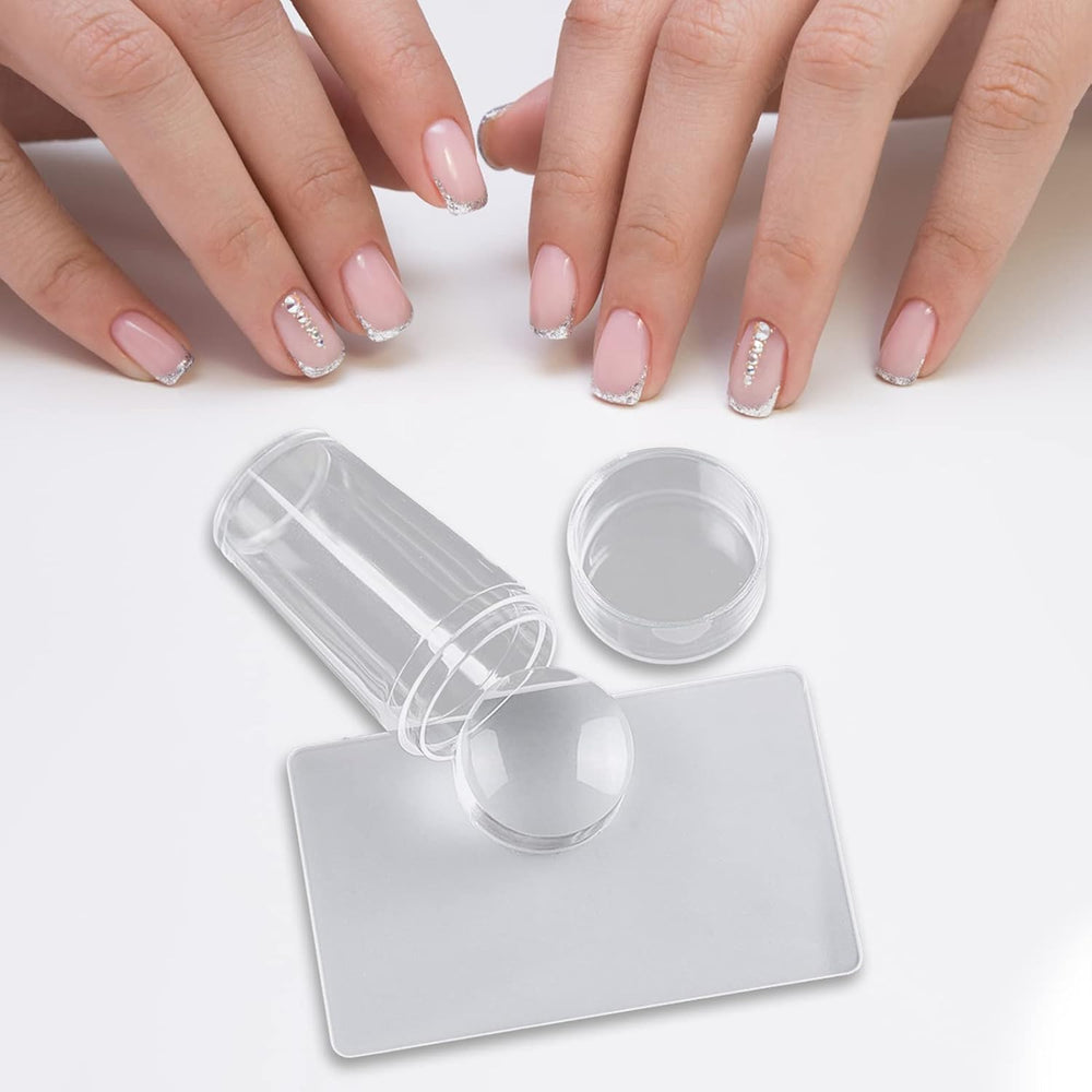 French Manicure Stamping Set – Silicone Stamp, 2-Pack & Reusable Tips