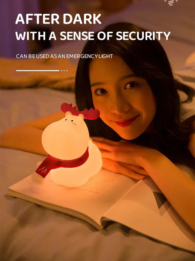LED Reindeer Night Light – Soothing Christmas Bedside Lamp