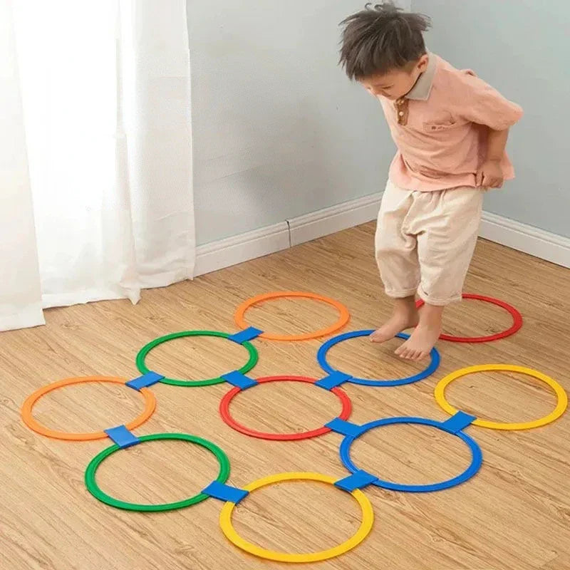 Kids Agility Hopping Rings Set – 10 Rings & Clips, 28/38cm & Indoor/Outdoor Play