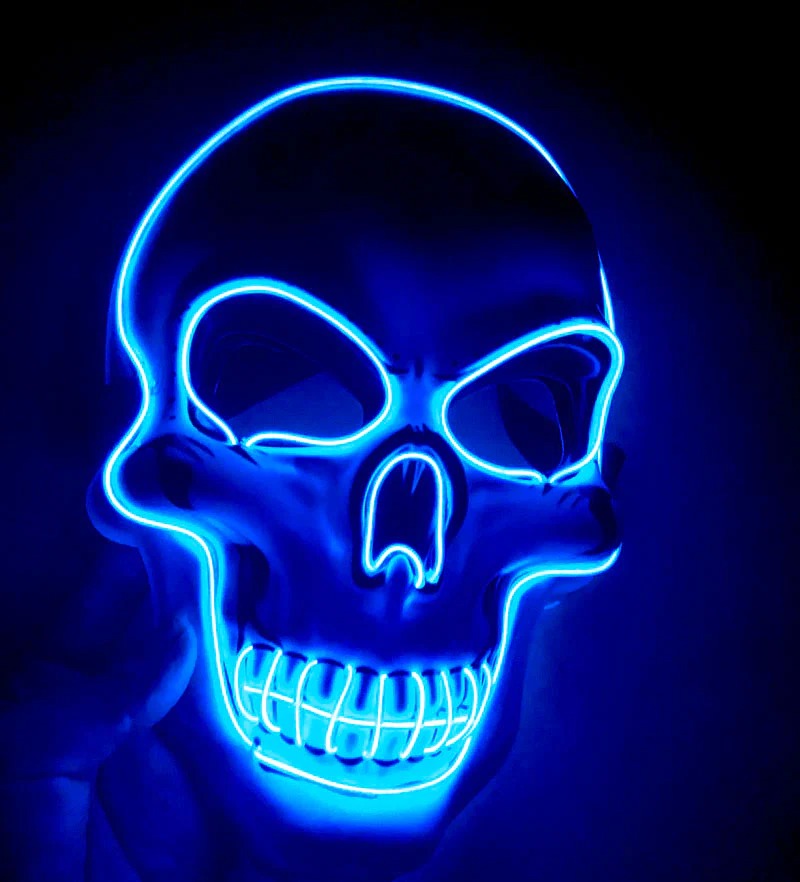 Multicolor LED Skeleton Costume Mask