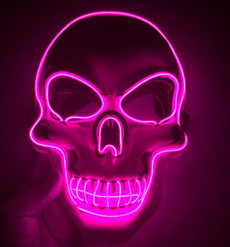 Multicolor LED Skeleton Costume Mask