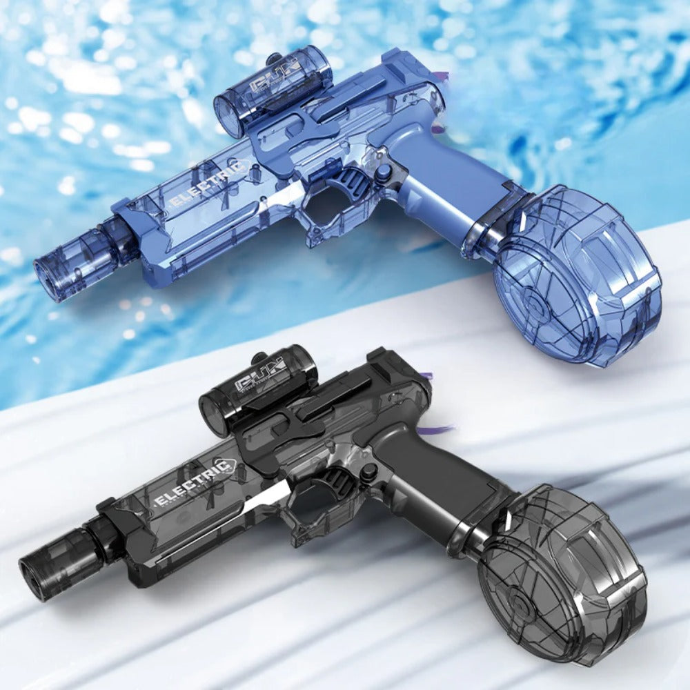 LED Water Gun with Silencer – USB Rechargeable, Removable Tank & Long Range