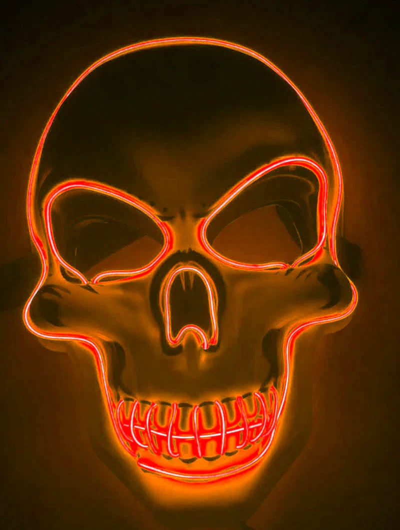 Multicolor LED Skeleton Costume Mask