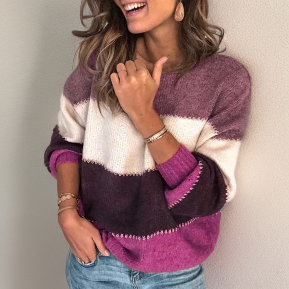 Lianni Gemütlicher Gestreifter Luxus-Pullover für Damen – Hochwertiger, Bequemer Strickpullover im Trend-Design