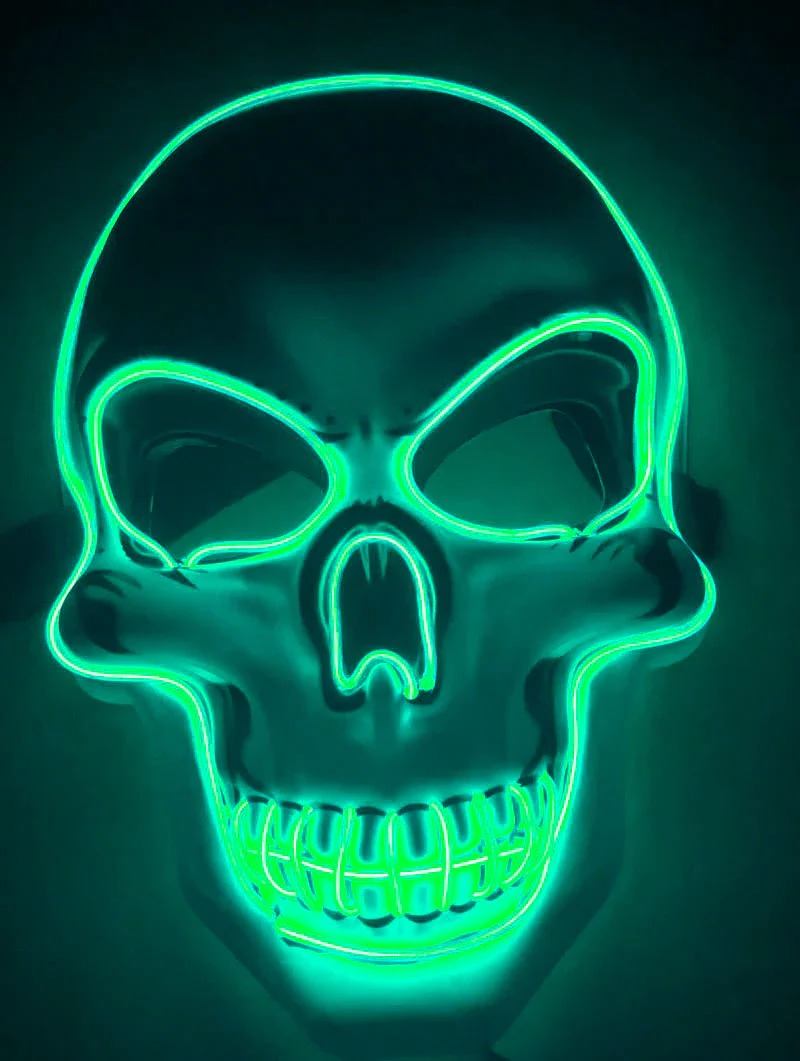 Multicolor LED Skeleton Costume Mask