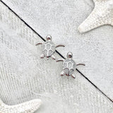 Elena sea turtle earrings - White