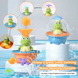Crocodile Bath Toy with LED Light – Water Fountain, 4 Spray Heads & 360° Rotation