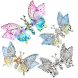Butterfly Hair Clips – Women's, Moving Wings, Rhinestone Sparkle & 8-Pack