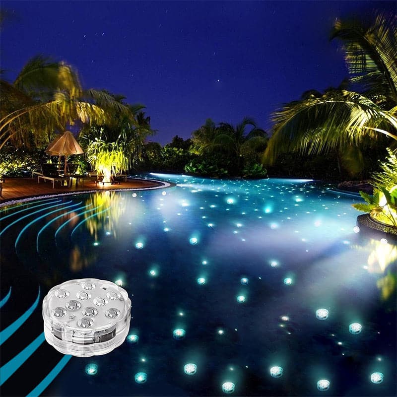 Submersible LED Pool Lights – IP68 Waterproof, 16 RGB Colors, Remote, 3-Pack