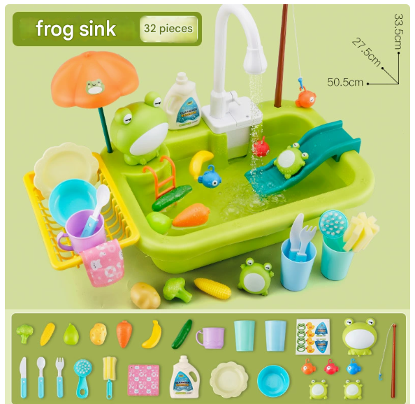 Kids Water Play Table – Circulating Fountain, Play Accessories & Indoor/Outdoor